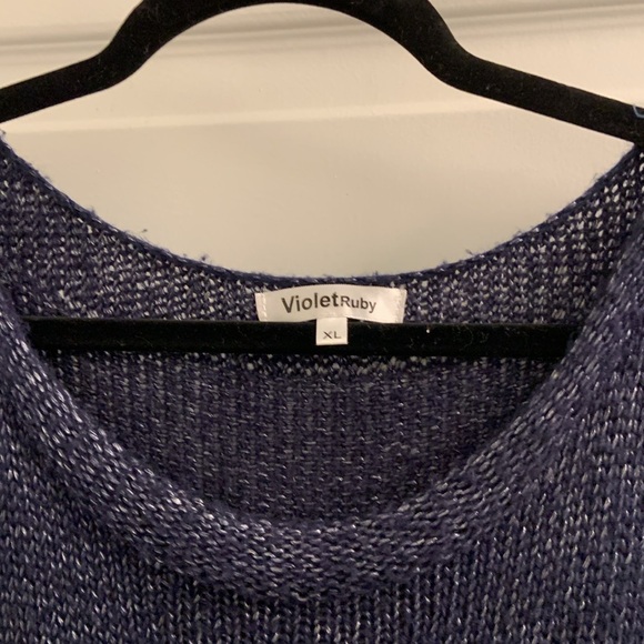 Comfy round neck sweater knitted _ violet ruby - Picture 4 of 5